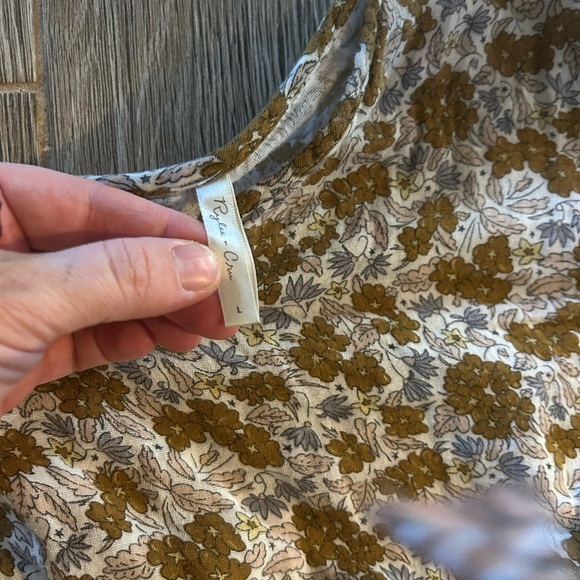 Rylee + Cru Floral A-Line Skirt in Brown and Cream - Picture 4 of 5